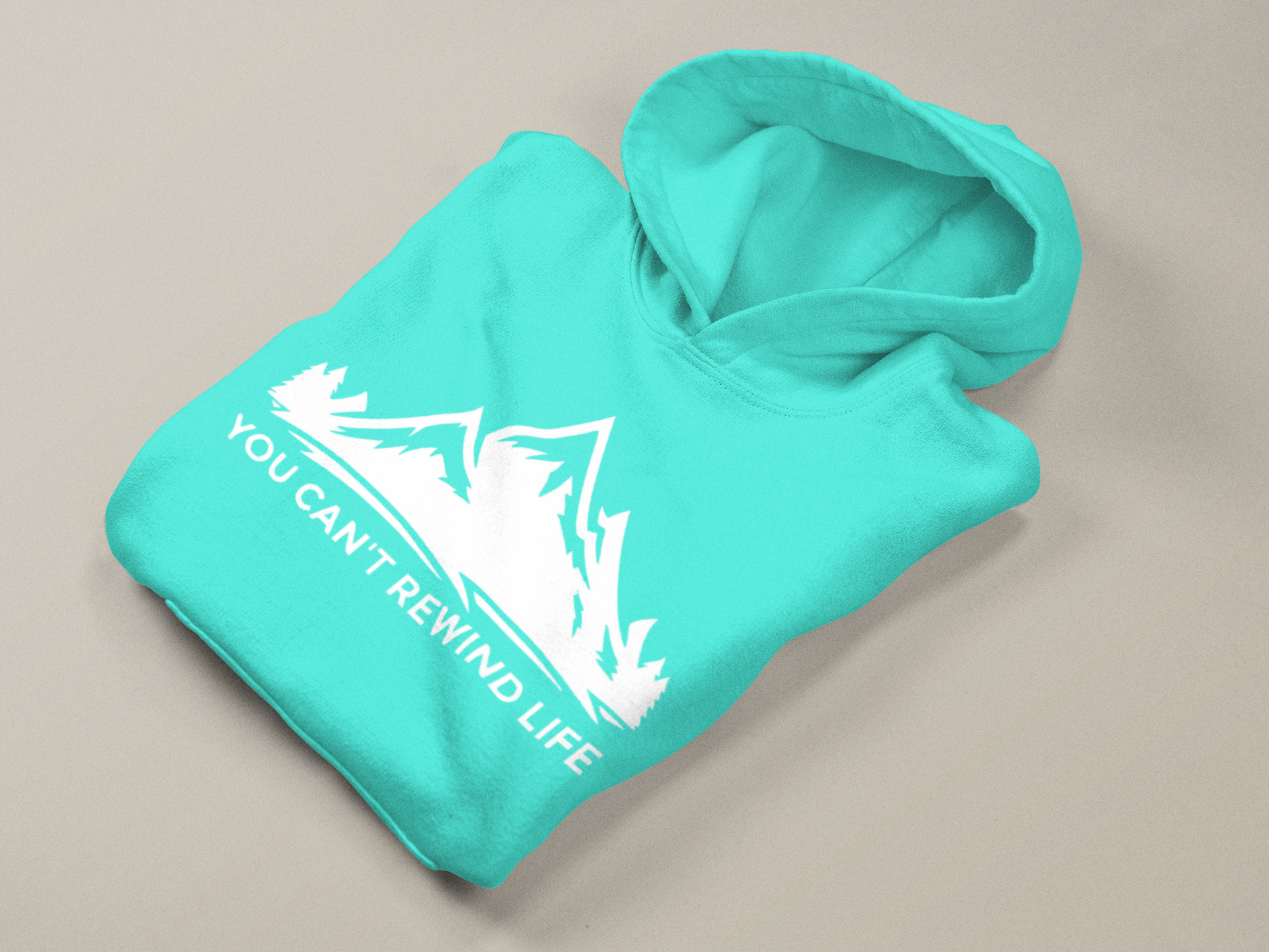 You Can't Rewind Life Hoodie ~ Mint